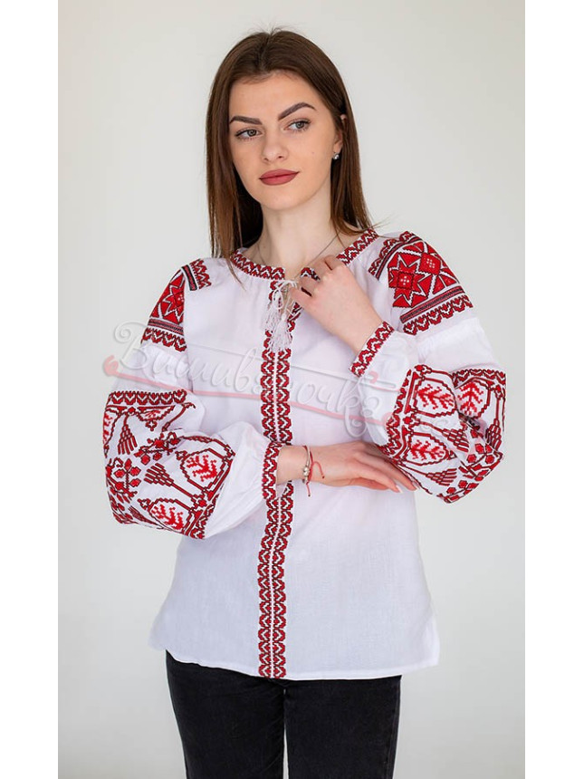 Women's blouse with red ornament 551-2 size 50