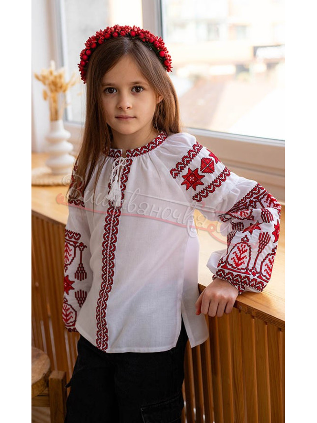 Blouse for a girl with embroidery 951-2 size 128