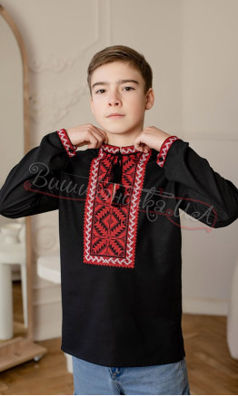 Black vyshyvanka for a boy 4455