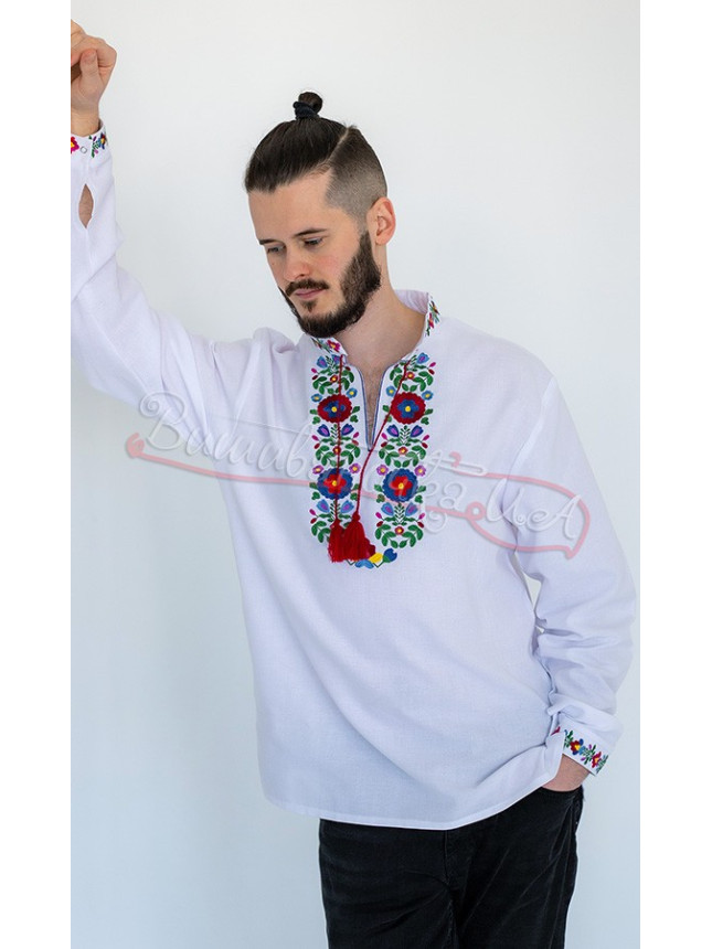 Men's shirt with bright embroidery 3280 size 42