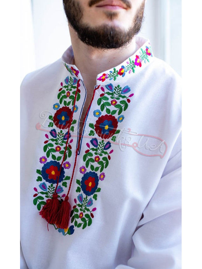 Men's shirt with bright embroidery 3280 size 42