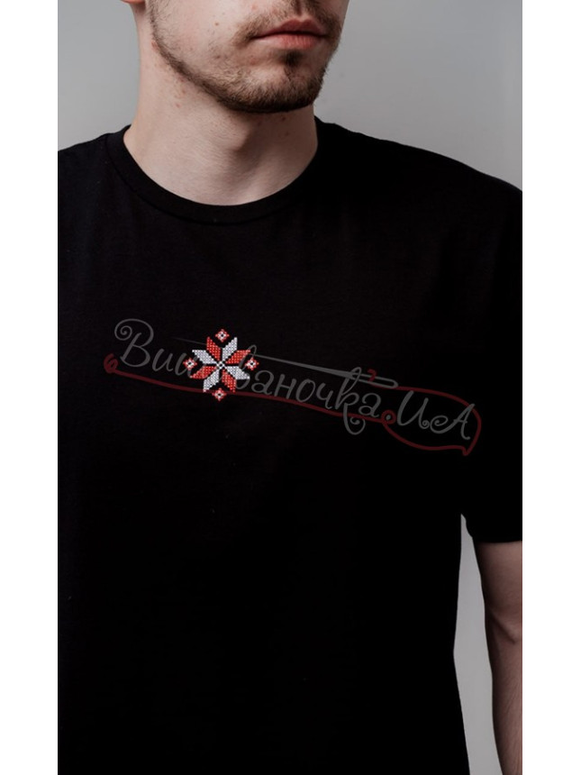 Men's T-shirt with embroidery 3002 colour Black size XL