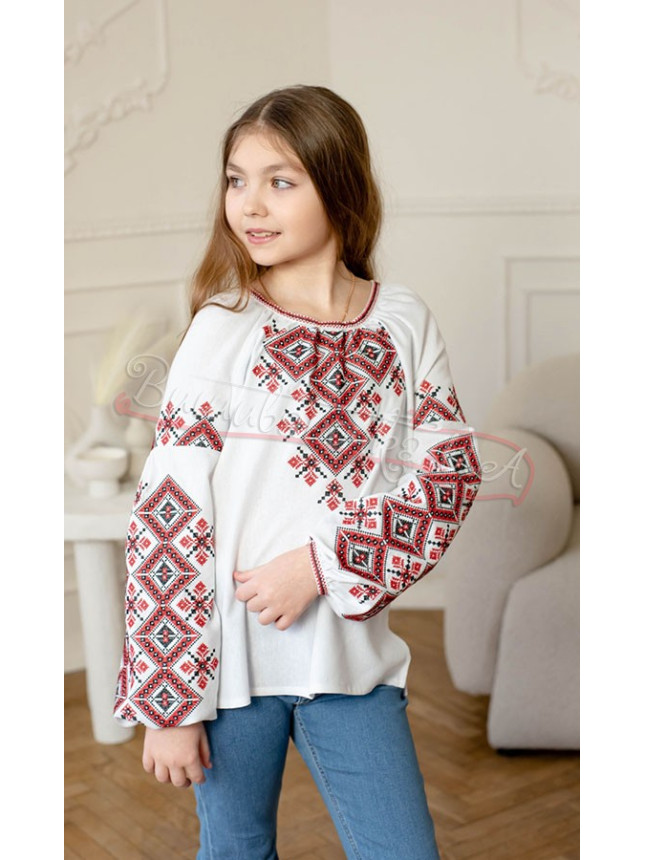 White children's vyshyvanka 4362 size 110