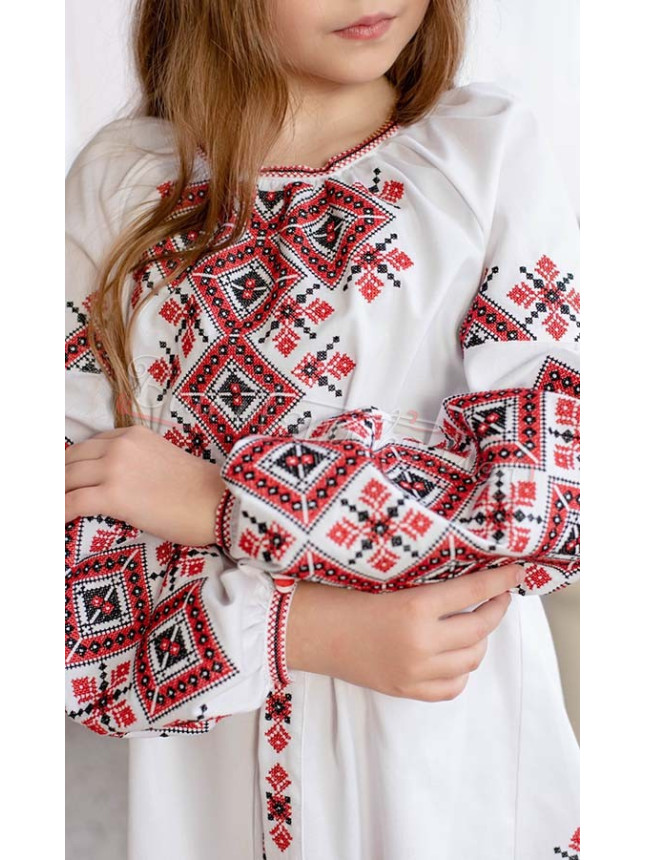 White embroidered dress for a girl 4361 size 140