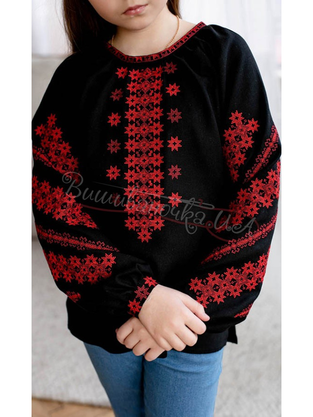 Black vyshyvanka for a girl 4368 size 152