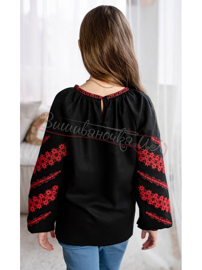 Black vyshyvanka for a girl 4368 size 152