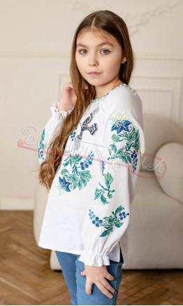 Children's shirt with embroidered swans 4374