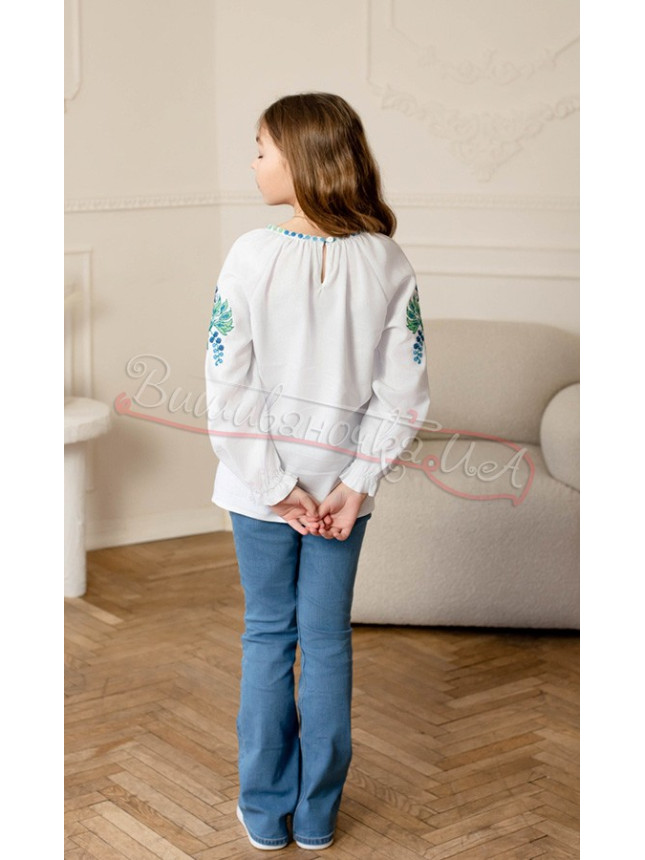 Children's shirt with embroidered swans 4374 size 110