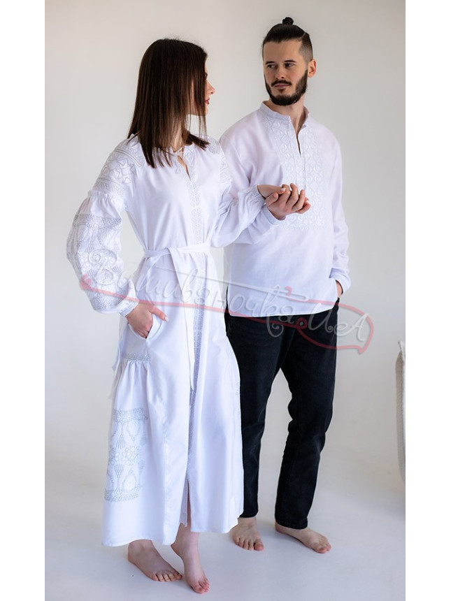 Snow-white embroidered set for a couple 73502