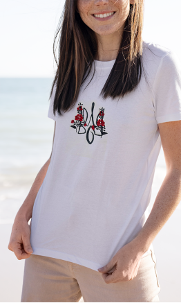 T-shirt with embroidered trident 3020