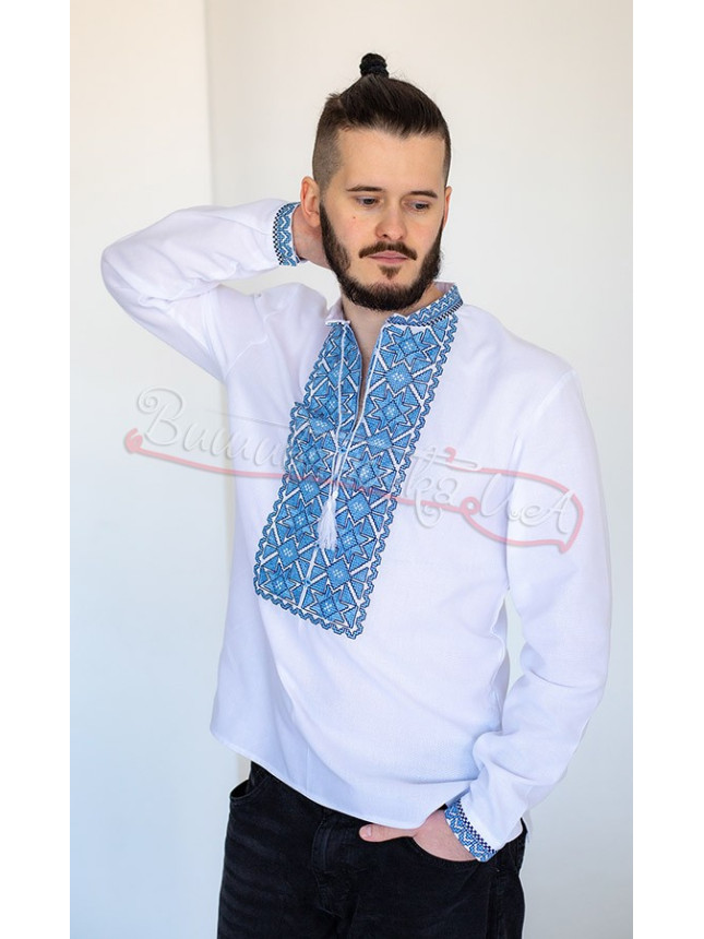 Men's vyshyvanka with geometric pattern 351-3 size 48
