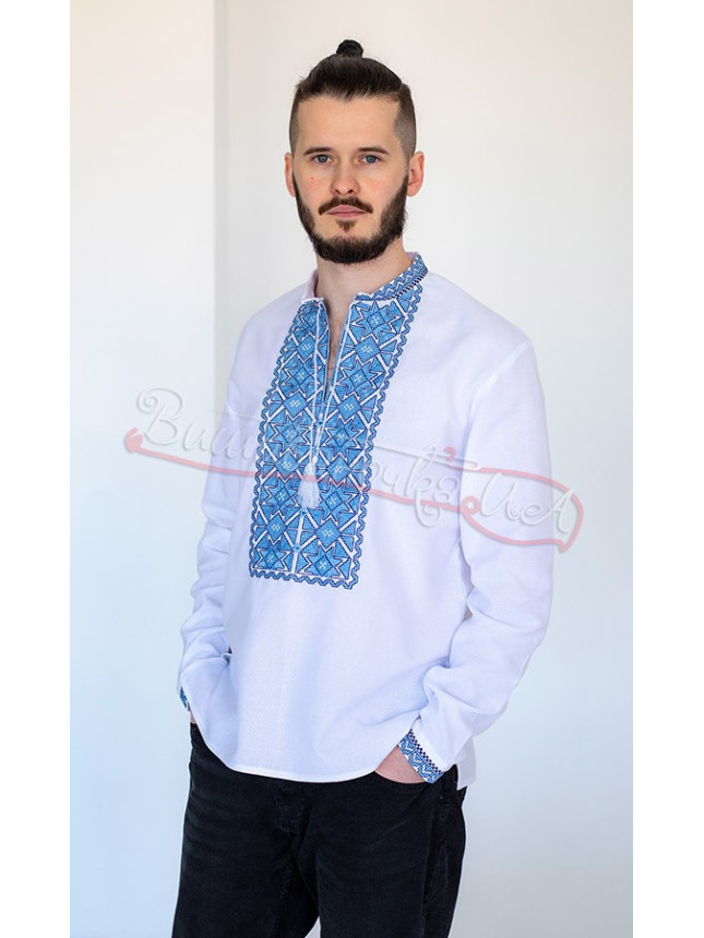 Men's vyshyvanka with geometric pattern 351-3 size 48