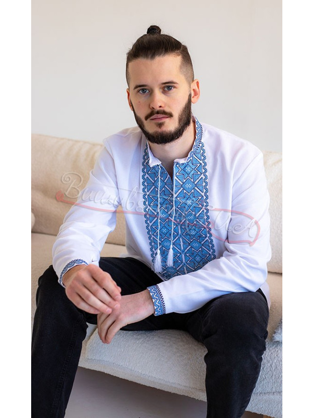 Men's vyshyvanka with geometric pattern 351-3 size 48