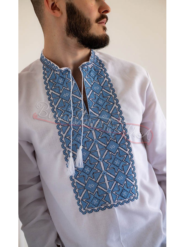 Men's vyshyvanka with geometric pattern 351-3 size 48