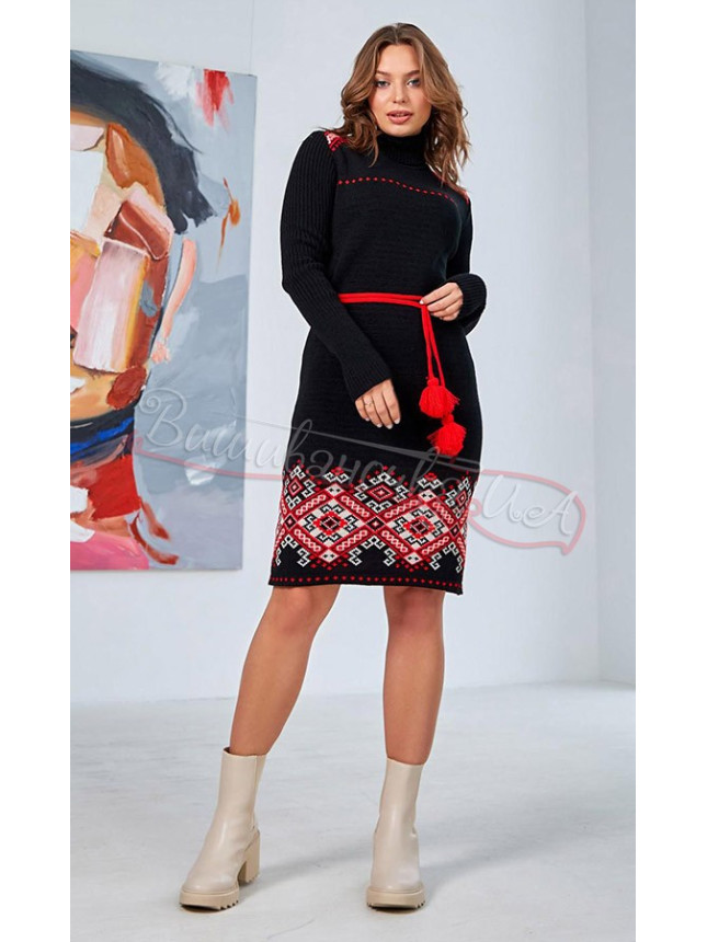 Knitted vyshyvanka dress 1071 colour Blue