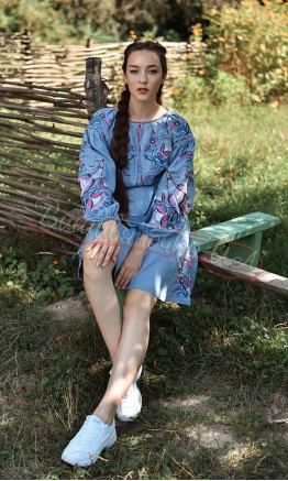 Сукня жіноча з льону 4610-к колір Блакитний