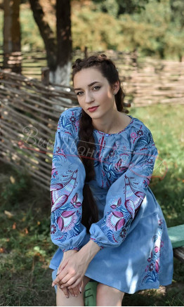 Сукня жіноча з льону 4610-к колір Блакитний