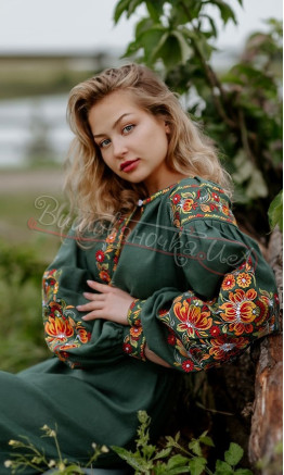 Лляне плаття з вишивкою 4505