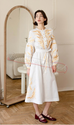 Dress with embroidered wheat ears 4670