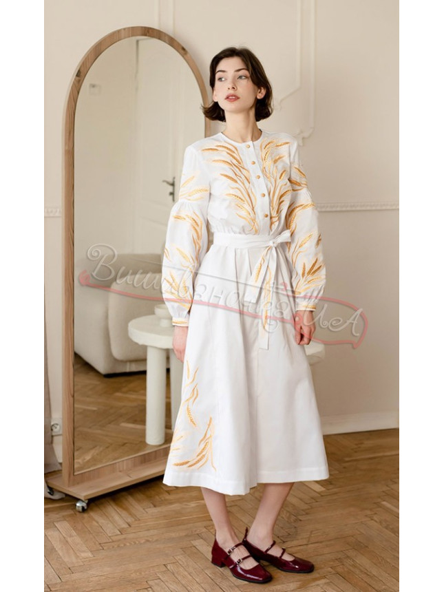 Dress with embroidered wheat ears 4670