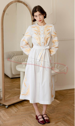 Dress with embroidered wheat ears 4670