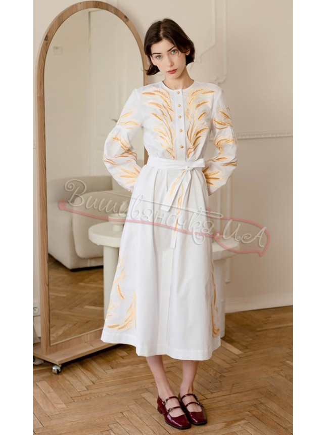Dress with embroidered wheat ears 4670