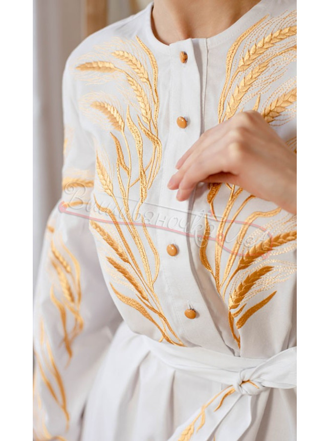 Dress with embroidered wheat ears 4670