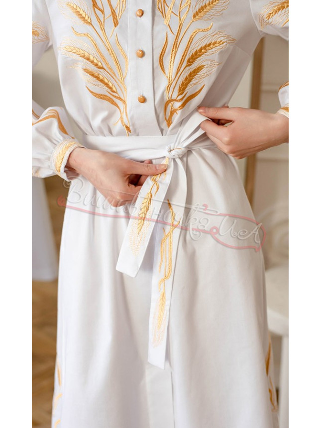 Dress with embroidered wheat ears 4670