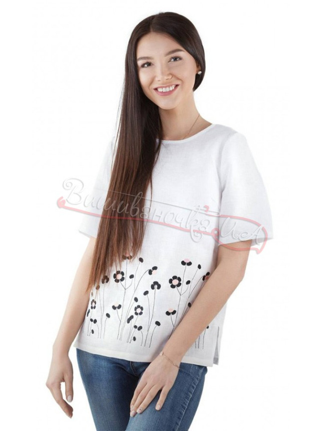 Blouse in linen BL 233 colour Red size L