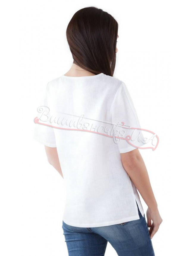Blouse in linen BL 233 colour Red size L