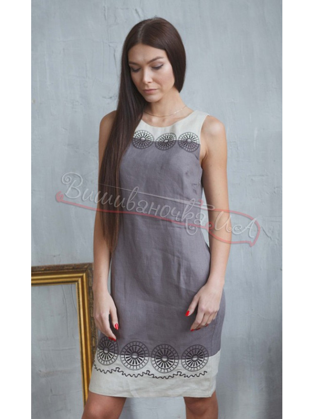 Women's linen dress SL 172 colour Grey size S