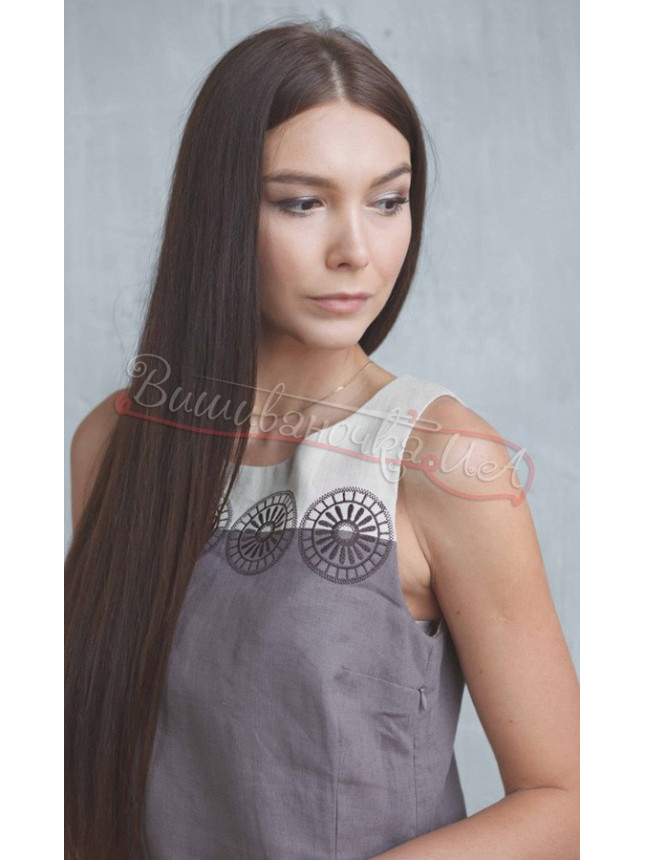 Women's linen dress SL 172 colour Grey size S