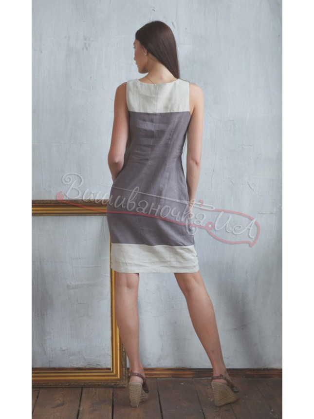 Women's linen dress SL 172 colour Grey size S
