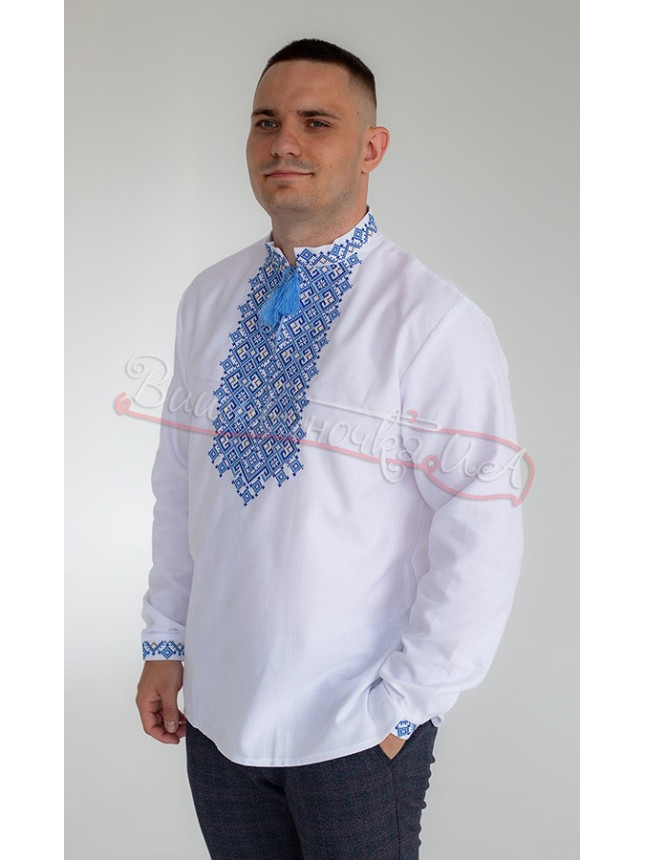 Vyshyvanka with light blue-yellow embroidery 6016-3 size 42