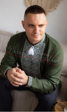 Embroidered shirt in khaki 319-11