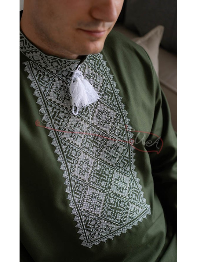Embroidered shirt in khaki 319-11