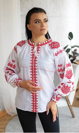 Женская блуза с красным узором 553-2