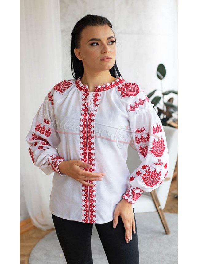 Women's blouse with red pattern 553-2 size 42