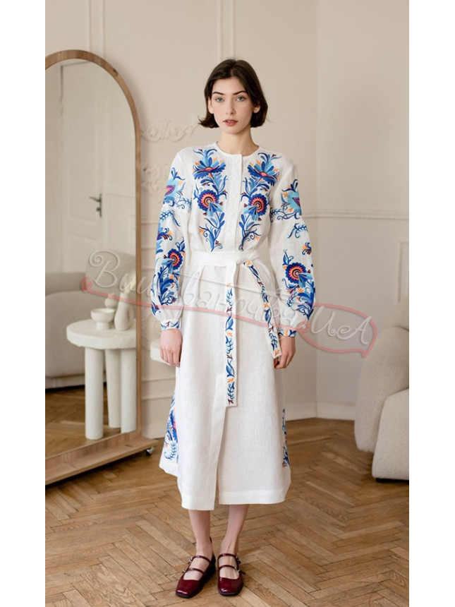 White dress midi length 4672 size 46