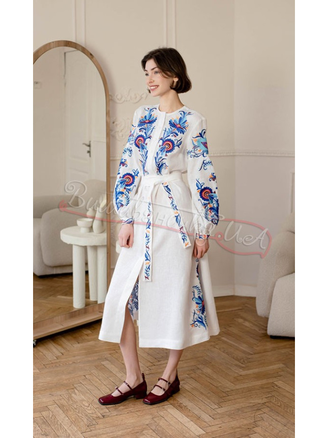 White dress midi length 4672 size 46