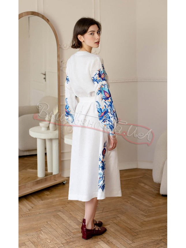 White dress midi length 4672 size 46
