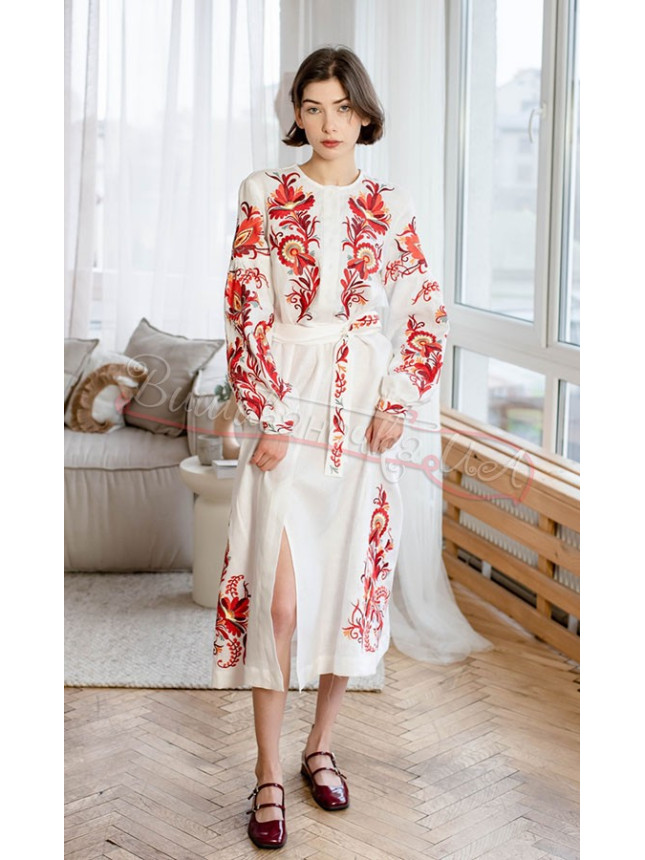 White dress with an elegant design 4673 size 46