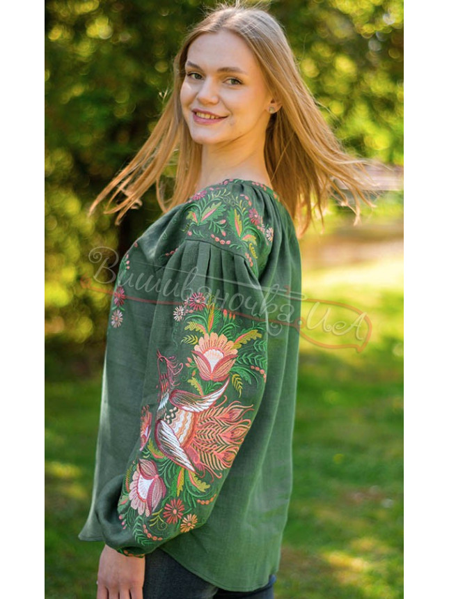 Women's vyshyvanka in linen 4620 colour White size 46