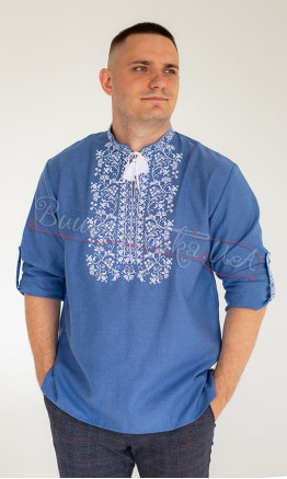 Bright men's vyshyvanka with a buttoned cuff 317-7+