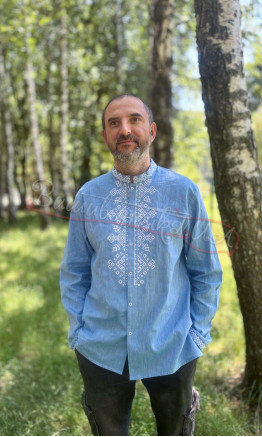 Чоловіча вишиванка на застібку 3176-1