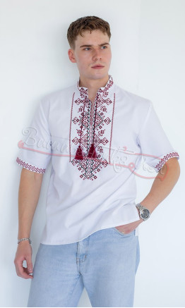 Рубашка с вышивкой с коротким рукавом 3176-4к
