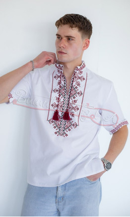 Рубашка с вышивкой с коротким рукавом 3176-4к