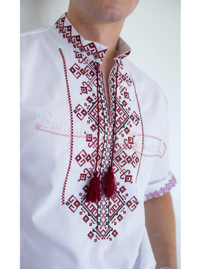 Рубашка с вышивкой с коротким рукавом 3176-4к размер 50