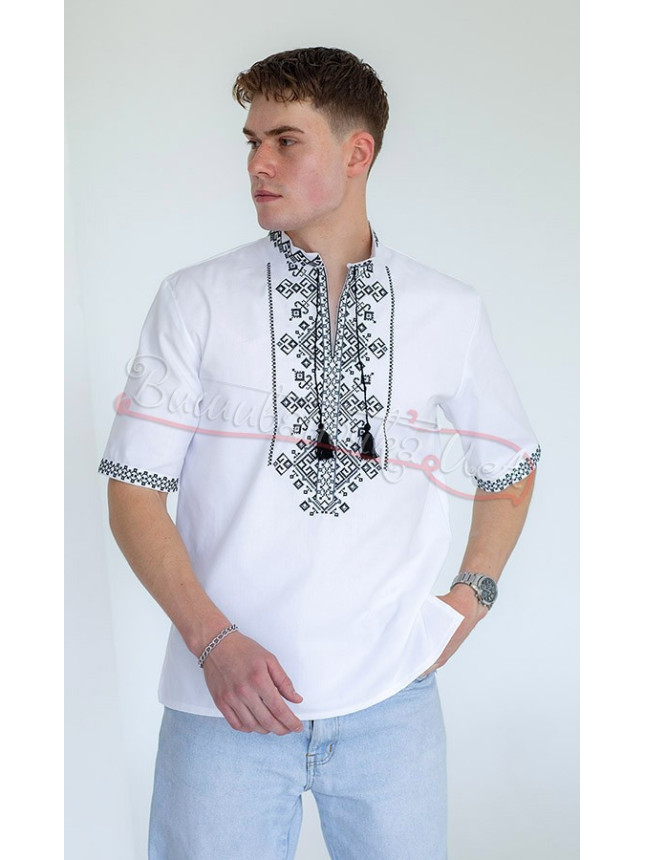 Shirt with embroidery with short sleeves 3176-5к size 50