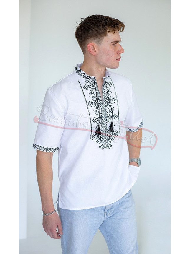 Shirt with embroidery with short sleeves 3176-5к size 50